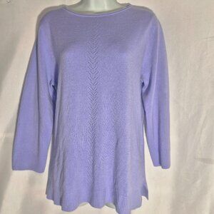 KAREN SCOTT pretty 100% Acrylic knit sweater, pastel purple in size Large NWOT